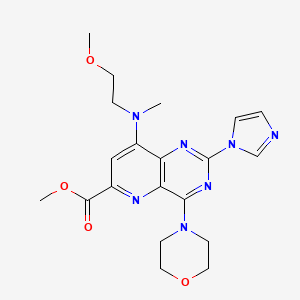 molecular formula C20H25N7O4 B12638063 Methyl 2-imidazol-1-yl-8-[2-methoxyethyl(methyl)amino]-4-morpholin-4-ylpyrido[3,2-d]pyrimidine-6-carboxylate 