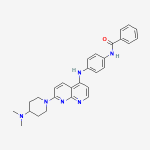 molecular formula C28H30N6O B12638065 N-[4-[[7-[4-(dimethylamino)piperidin-1-yl]-1,8-naphthyridin-4-yl]amino]phenyl]benzamide 