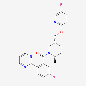 molecular formula C23H22F2N4O2 B1263808 [(2R,5R)-5-[(5-氟吡啶-2-基)氧甲基]-2-甲基哌啶-1-基]-(5-氟-2-嘧啶-2-基苯基)甲苯酮 CAS No. 1088991-95-0