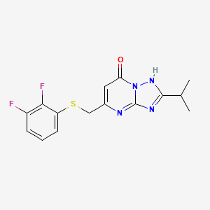 molecular formula C15H14F2N4OS B12638094 5-[(2,3-difluorophenyl)sulfanylmethyl]-2-propan-2-yl-1H-[1,2,4]triazolo[1,5-a]pyrimidin-7-one 