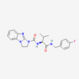 molecular formula C22H24FN5O2 B12638102 N-{(2S)-1-[(4-fluorobenzyl)amino]-3-methyl-1-oxobutan-2-yl}-2,3-dihydro-1H-imidazo[1,2-a]benzimidazole-1-carboxamide 