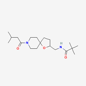 N-((8-(3-methylbutanoyl)-1-oxa-8-azaspiro[4.5]decan-2-yl)methyl)pivalamide