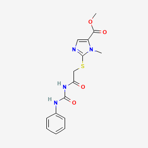 Methyl 1-methyl-2-[[2-oxo-2-[[(phenylamino)carbonyl]amino]ethyl]thio]-1H-imidazole-5-carboxylate