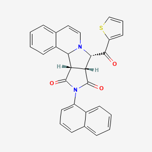 molecular formula C29H20N2O3S B12638136 (11S,12R,16S)-14-naphthalen-1-yl-11-(thiophene-2-carbonyl)-10,14-diazatetracyclo[8.6.0.02,7.012,16]hexadeca-2,4,6,8-tetraene-13,15-dione 