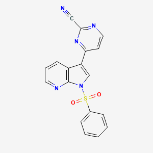 2-Pyrimidinecarbonitrile, 4-[1-(phenylsulfonyl)-1H-pyrrolo[2,3-b]pyridin-3-yl]-