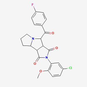 molecular formula C23H20ClFN2O4 B12638177 2-(5-chloro-2-methoxyphenyl)-4-[(4-fluorophenyl)carbonyl]hexahydropyrrolo[3,4-a]pyrrolizine-1,3(2H,4H)-dione 