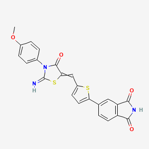 molecular formula C23H15N3O4S2 B12638197 1H-Isoindole-1,3(2H)-dione, 5-[5-[[2-iMino-3-(4-Methoxyphenyl)-4-oxo-5-thiazolidinylidene]Methyl]-2-thienyl]- 