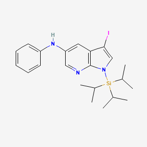 molecular formula C22H30IN3Si B12638205 3-iodo-N-phenyl-1-(triisopropylsilyl)-1H-pyrrolo[2,3-b]pyridin-5-amine 