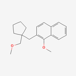 molecular formula C19H24O2 B12638280 1-Methoxy-2-{[1-(methoxymethyl)cyclopentyl]methyl}naphthalene CAS No. 922165-52-4