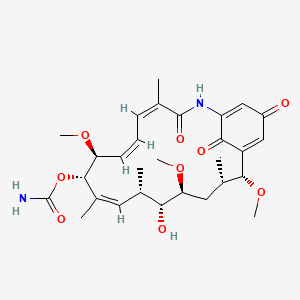 molecular formula C29H40N2O9 B1263829 [(4Z,6Z,8S,9S,10Z,12S,13R,14S,16S,17R)-13-hydroxy-8,14,17-trimethoxy-4,10,12,16-tetramethyl-3,20,22-trioxo-2-azabicyclo[16.3.1]docosa-1(21),4,6,10,18-pentaen-9-yl] carbamate 