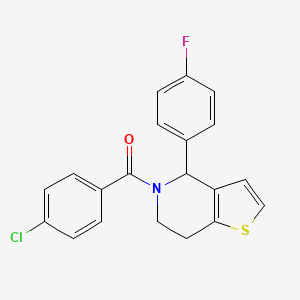 molecular formula C20H15ClFNOS B12638371 Methanone,(4-chlorophenyl)[4-(4-fluorophenyl)-6,7-dihydrothieno[3,2-c]pyridin-5(4H)-yl]- 