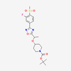 1-Piperidinecarboxylic acid, 4-[(1R)-1-[3-[3-fluoro-4-(methylsulfonyl)phenyl]-1,2,4-oxadiazol-5-yl]ethoxy]-, 1,1-dimethylethyl ester