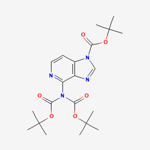 molecular formula C21H30N4O6 B12638406 1H-IMidazo[4,5-c]pyridine-1-carboxylic acid, 4-[bis[(1,1-diMethylethoxy)carbonyl]aMino]-, 1,1-diMethylethyl ester 