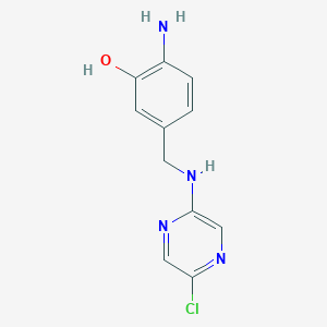 molecular formula C11H11ClN4O B12638414 2-Amino-5-{[(5-chloropyrazin-2-yl)amino]methyl}phenol CAS No. 920512-33-0