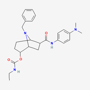 molecular formula C26H34N4O3 B12638417 [8-benzyl-6-[[4-(dimethylamino)phenyl]carbamoyl]-8-azabicyclo[3.2.1]octan-2-yl] N-ethylcarbamate 