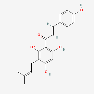 molecular formula C20H19O5- B1263843 3,5-dihydroxy-2-[(2E)-3-(4-hydroxyphenyl)prop-2-enoyl]-6-(3-methylbut-2-en-1-yl)phenolate 