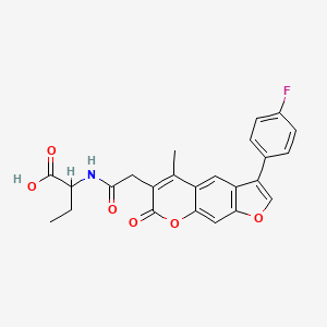 2-(2-(3-(4-fluorophenyl)-5-methyl-7-oxo-7H-furo[3,2-g]chromen-6-yl)acetamido)butanoic acid