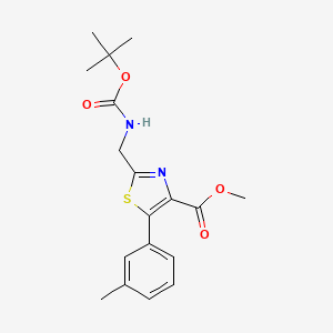 Methyl 5-(3-methylphenyl)-2-[[(2-methylpropan-2-yl)oxycarbonylamino]methyl]-1,3-thiazole-4-carboxylate