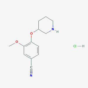 molecular formula C13H17ClN2O2 B12638525 3-Methoxy-4-(3-piperidinyloxy)benzonitrile hydrochloride 