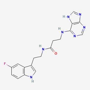 molecular formula C18H18FN7O B12638531 N-[2-(5-fluoro-1H-indol-3-yl)ethyl]-3-(7H-purin-6-ylamino)propanamide 