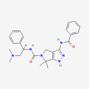 Pyrrolo[3,4-c]pyrazole-5(1H)-carboxamide, 3-(benzoylamino)-N-[(1S)-2-(dimethylamino)-1-phenylethyl]-4,6-dihydro-6,6-dimethyl-