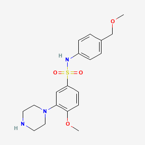 Benzenesulfonamide, 4-methoxy-N-[4-(methoxymethyl)phenyl]-3-(1-piperazinyl)-