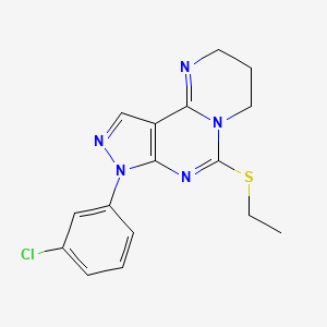 8-(3-Chlorophenyl)-6-(ethylsulfanyl)-2,3,4,8-tetrahydropyrazolo[4,3-e]pyrimido[1,2-c]pyrimidine