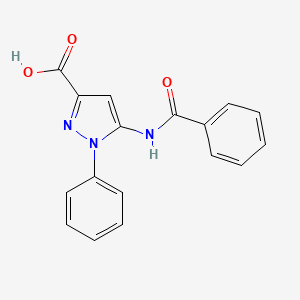 molecular formula C17H13N3O3 B12638552 5-Benzamido-1-phenylpyrazole-3-carboxylic acid 