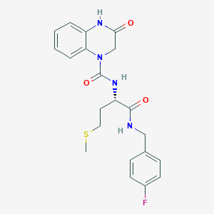 N-[(2S)-1-[(4-fluorophenyl)methylamino]-4-methylsulfanyl-1-oxobutan-2-yl]-3-oxo-2,4-dihydroquinoxaline-1-carboxamide