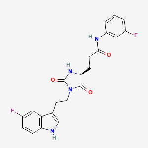 3-{(4S)-1-[2-(5-fluoro-1H-indol-3-yl)ethyl]-2,5-dioxoimidazolidin-4-yl}-N-(3-fluorophenyl)propanamide