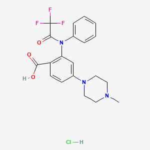 molecular formula C20H21ClF3N3O3 B12638601 4-(4-methylpiperazin-1-yl)-2-(N-(2,2,2-trifluoroacetyl)anilino)benzoic acid;hydrochloride 