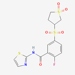 molecular formula C14H13FN2O5S3 B12638617 C14H13FN2O5S3 