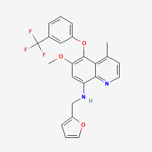 molecular formula C23H19F3N2O3 B1263862 6-Methoxy-8-[(2-furanylmethyl)amino]-4-methyl-5-(3-trifluoromethylphenyloxy)quinoline 