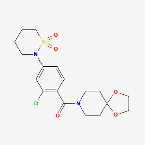 [2-Chloro-4-(1,1-dioxido-1,2-thiazinan-2-yl)phenyl](1,4-dioxa-8-azaspiro[4.5]dec-8-yl)methanone