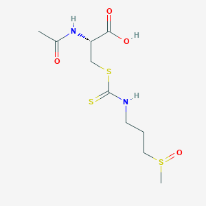 molecular formula C10H18N2O4S3 B12638672 N-Acetyl-S-{[3-(methanesulfinyl)propyl]carbamothioyl}-L-cysteine CAS No. 919990-34-4