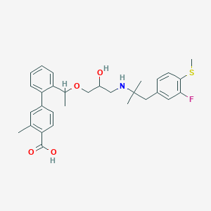 [1,1'-Biphenyl]-4-carboxylic acid, 2'-[(1R)-1-[(2R)-3-[[2-[3-fluoro-4-(methylthio)phenyl]-1,1-dimethylethyl]amino]-2-hydroxypropoxy]ethyl]-3-methyl-