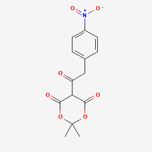 molecular formula C14H13NO7 B12638838 2,2-Dimethyl-5-[(4-nitrophenyl)acetyl]-1,3-dioxane-4,6-dione CAS No. 920525-60-6