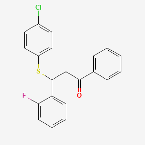 3-[(4-Chlorophenyl)sulfanyl]-3-(2-fluorophenyl)-1-phenylpropan-1-one