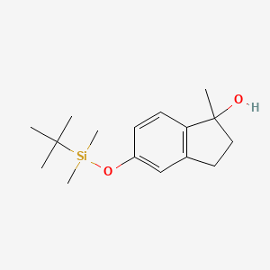 molecular formula C16H26O2Si B12638859 1H-Inden-1-ol, 5-[[(1,1-diMethylethyl)diMethylsilyl]oxy]-2,3-dihydro-1-Methyl- 