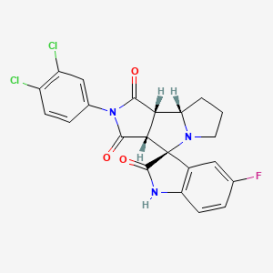 molecular formula C22H16Cl2FN3O3 B12638879 (3S,3'aR,8'aS,8'bS)-2'-(3,4-dichlorophenyl)-5-fluorospiro[1H-indole-3,4'-3a,6,7,8,8a,8b-hexahydropyrrolo[3,4-a]pyrrolizine]-1',2,3'-trione 