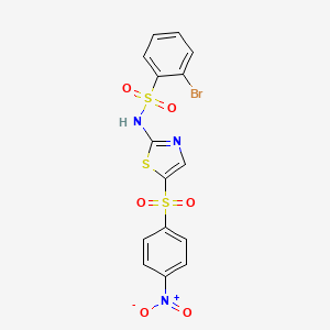 molecular formula C15H10BrN3O6S3 B12638882 2-Bromo-N-[5-(4-nitrobenzene-1-sulfonyl)-1,3-thiazol-2-yl]benzene-1-sulfonamide CAS No. 919787-02-3