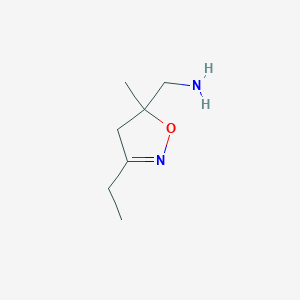 molecular formula C7H14N2O B12638924 1-(3-Ethyl-5-methyl-4,5-dihydro-1,2-oxazol-5-yl)methanamine CAS No. 1160246-58-1