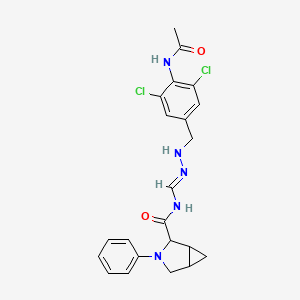 molecular formula C22H23Cl2N5O2 B12638930 3-Azabicyclo[3.1.0]hexane-2-carboxamide, N-[[[[4-(acetylamino)-3,5-dichlorophenyl]methyl]amino]iminomethyl]-3-phenyl- 