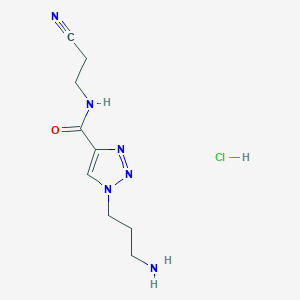 molecular formula C9H15ClN6O B12638941 1-(3-Aminopropyl)-N-(2-cyanoethyl)-1H-1,2,3-triazole-4-carboxamide hydrochloride 