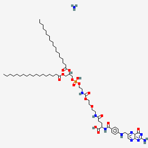 2-[[4-[(2-amino-4-oxo-4aH-pteridin-6-yl)methylamino]benzoyl]amino]-5-[2-[2-[2-[2,3-di(octadecanoyloxy)propoxy-hydroxyphosphoryl]oxyethylcarbamoyloxy]ethoxy]ethylamino]-5-oxopentanoic acid;azane