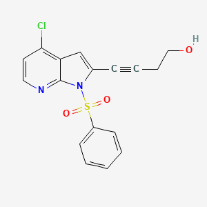 molecular formula C17H13ClN2O3S B12639037 3-Butyn-1-ol, 4-[4-chloro-1-(phenylsulfonyl)-1H-pyrrolo[2,3-b]pyridin-2-yl]- 