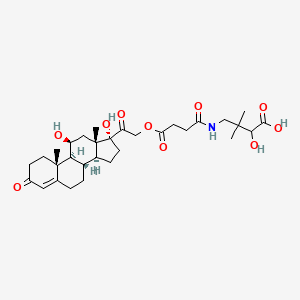 molecular formula C31H45NO10 B12639060 4-[[4-[2-[(8S,9S,10R,11S,13S,14S,17R)-11,17-dihydroxy-10,13-dimethyl-3-oxo-2,6,7,8,9,11,12,14,15,16-decahydro-1H-cyclopenta[a]phenanthren-17-yl]-2-oxoethoxy]-4-oxobutanoyl]amino]-2-hydroxy-3,3-dimethylbutanoic acid 