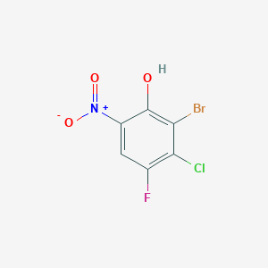 molecular formula C6H2BrClFNO3 B12639077 2-Bromo-3-chloro-4-fluoro-6-nitrophenol 