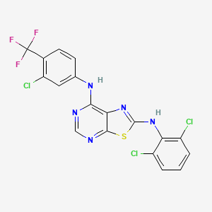 Thiazolo[5,4-d]pyrimidine-2,7-diamine, N7-[3-chloro-4-(trifluoromethyl)phenyl]-N2-(2,6-dichlorophenyl)-