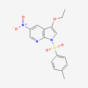 molecular formula C16H15N3O5S B12639131 1H-Pyrrolo[2,3-b]pyridine, 3-ethoxy-1-[(4-methylphenyl)sulfonyl]-5-nitro- 